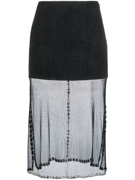 prada pink crystal embellished skirt|prada striped skirt.